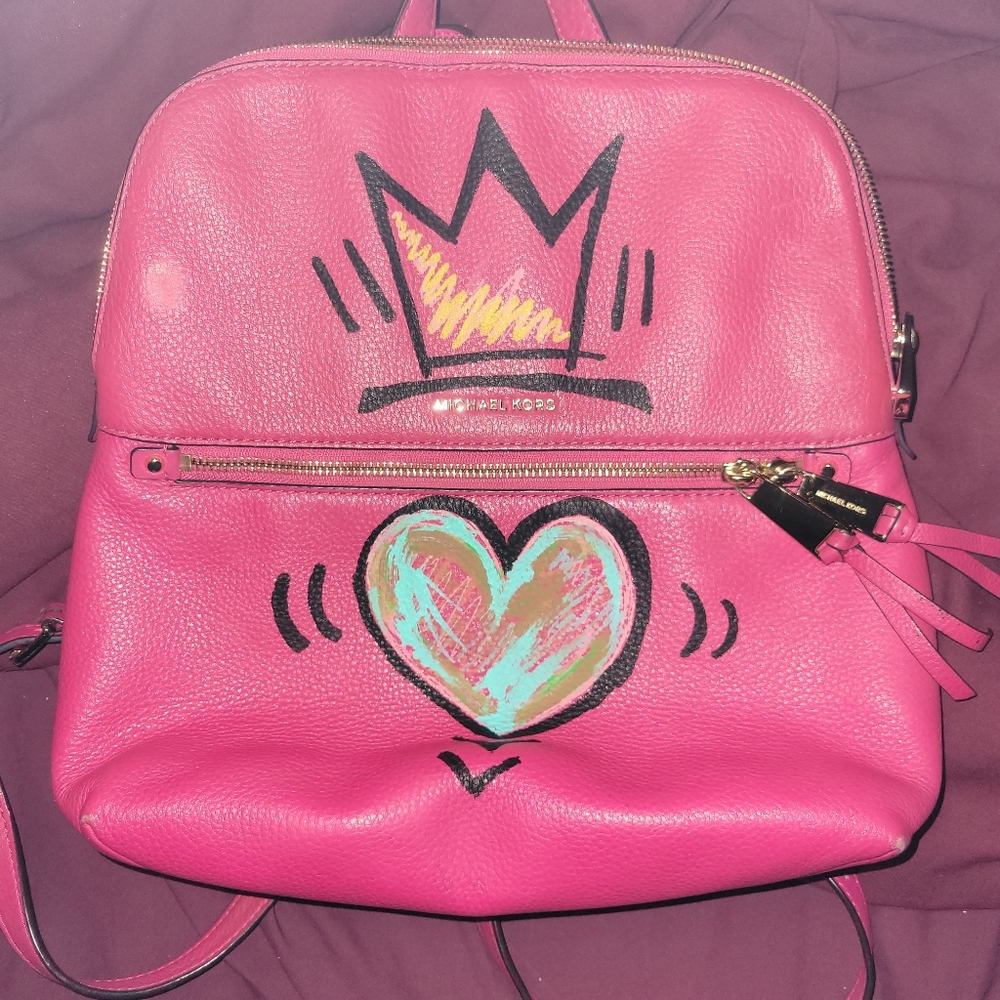 Custom painted Michael Kors Backpack